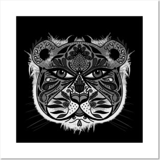 Monochrome Tiger Posters and Art